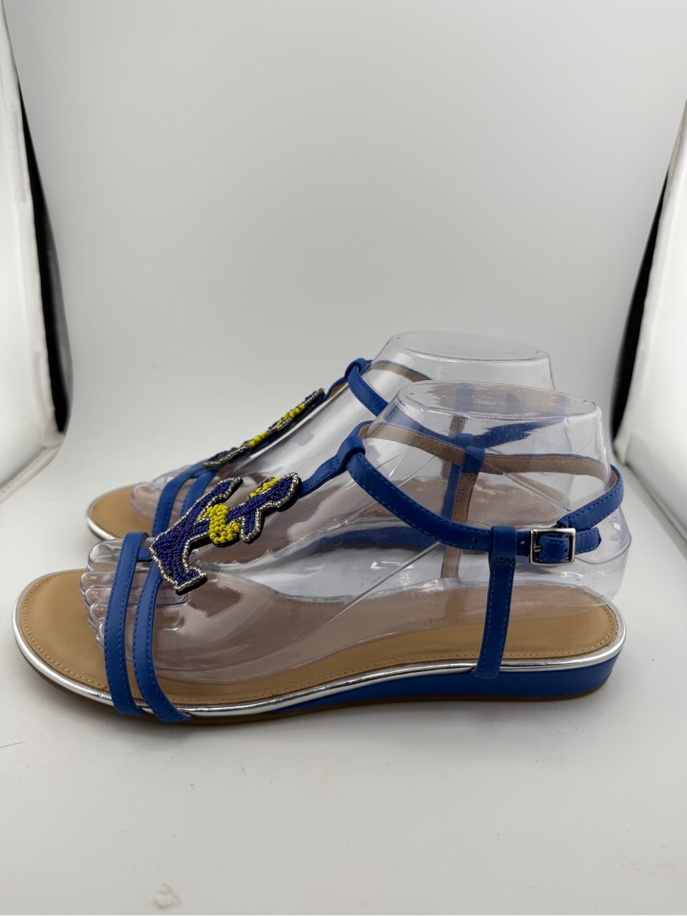 Talbots Anchor Beaded T-Strap Sandals 7.5 - Picture 4 of 9